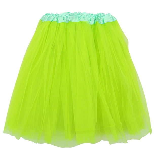 Mardi Gras Glitter Tutu Skirt Womens Girls Green Purple Yellow Petticoat M